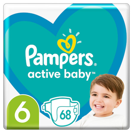 PAMPERS Active Baby Dry, pelenka, méret: 6, 68db