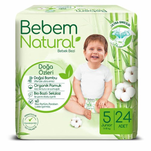 Bebem Natural pelenka (5-ös) 11 - 18 kg (24 db/cs)