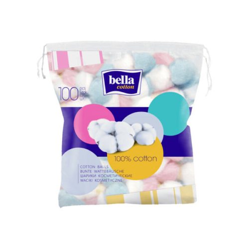 Bella Kozmetikai vatta Cotton, Színes vattapamacsok (100 db/cs)